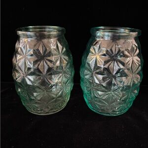 (2) Vintage DPS Polatis Aqua Blue Vase 5  1/2”